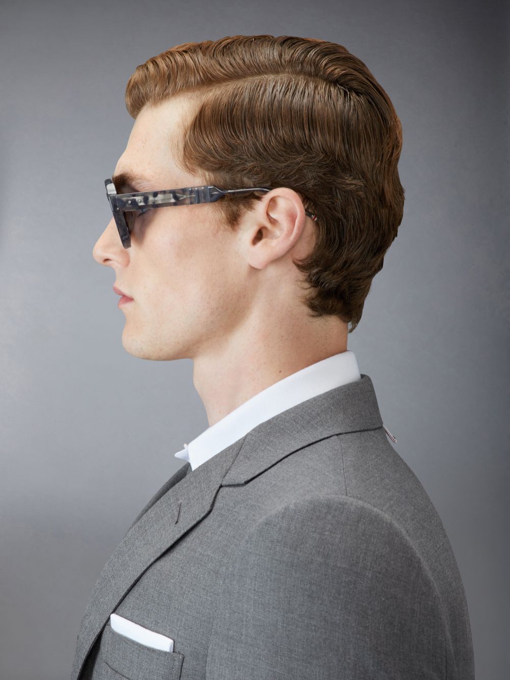 Thom Browne Tortoise Acetate Round Uomo Occhiali da Sole Grigie | EGV83J40426