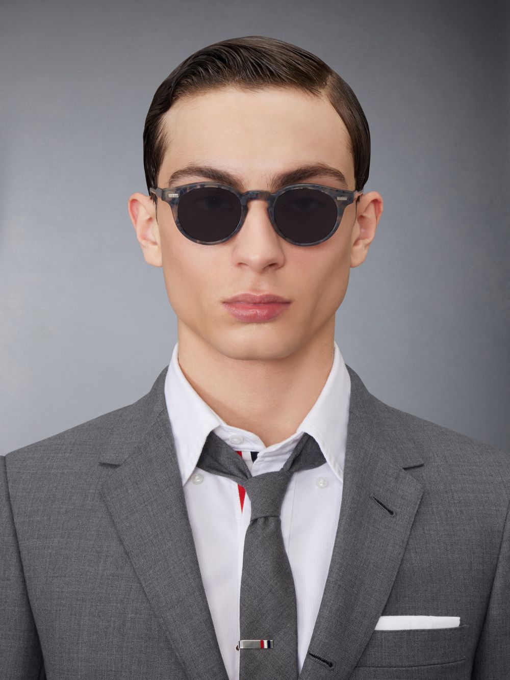 Thom Browne Tortoise Acetate Round Uomo Occhiali da Sole Grigie | BTX73C43050