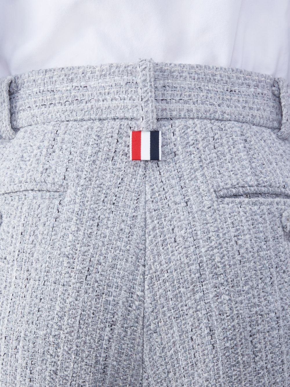 Thom Browne Tweed Fray 4-Bar Sack Uomo Pantaloni Grigie | HMM91D42687