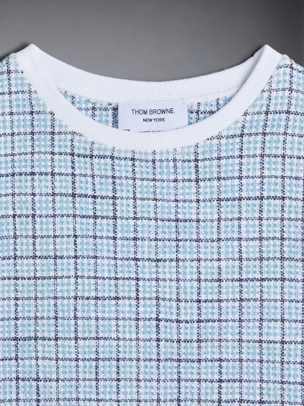 Thom Browne Tweed Jersey Boxy Ragazza Magliette Blu | CWS75C95788