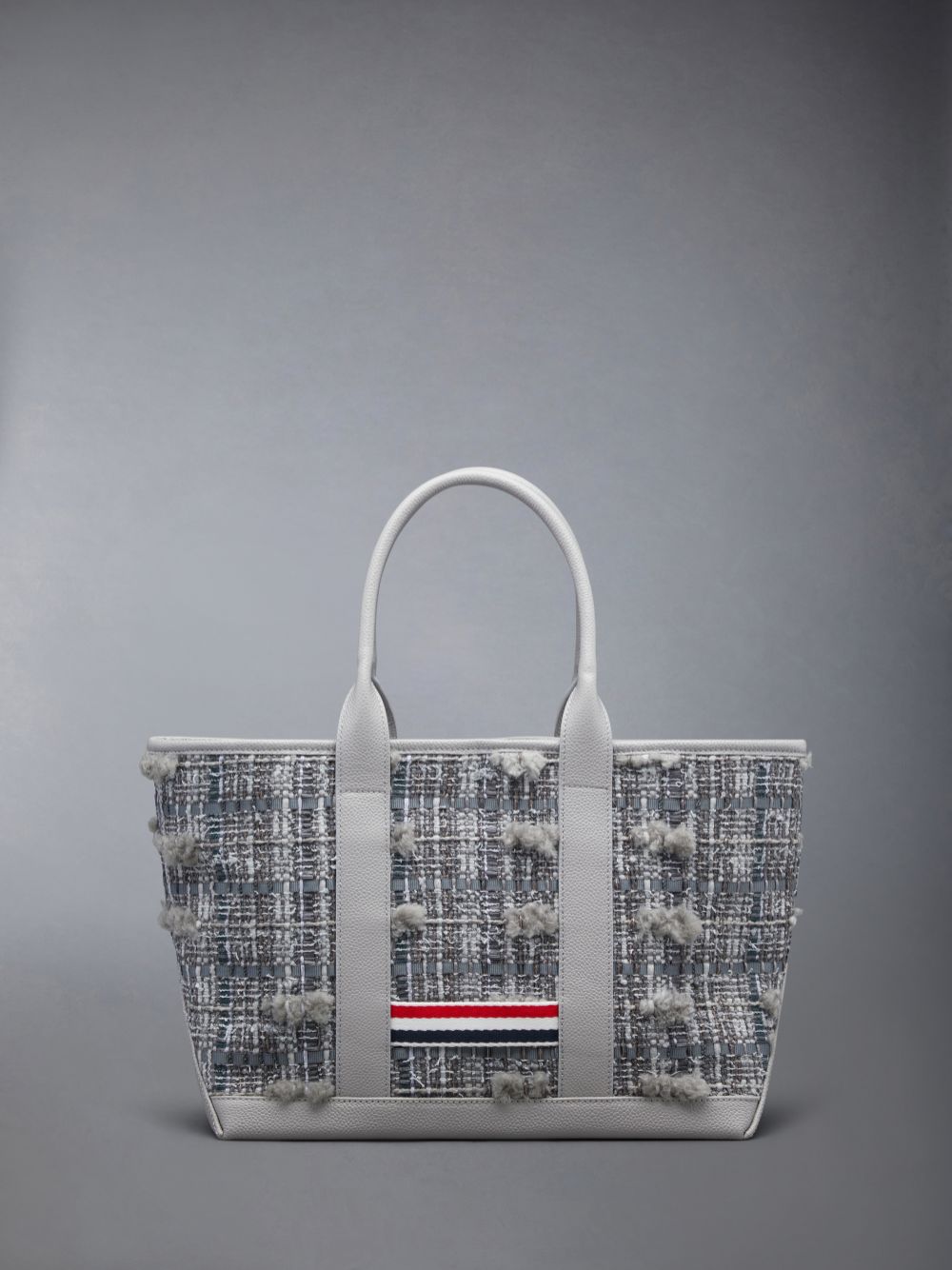 Thom Browne Tweed Leather Small Tool Donna Borse Tote Grigie | MLA71C14016