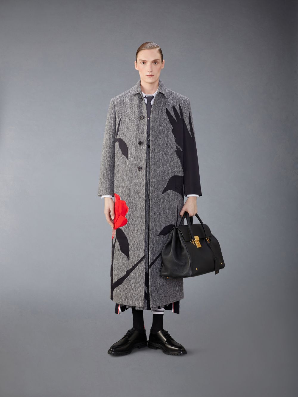 Thom Browne Tweed Raven Classic Backstrap Maxi Pleated Uomo Gonne Nere | TEA99Q50260