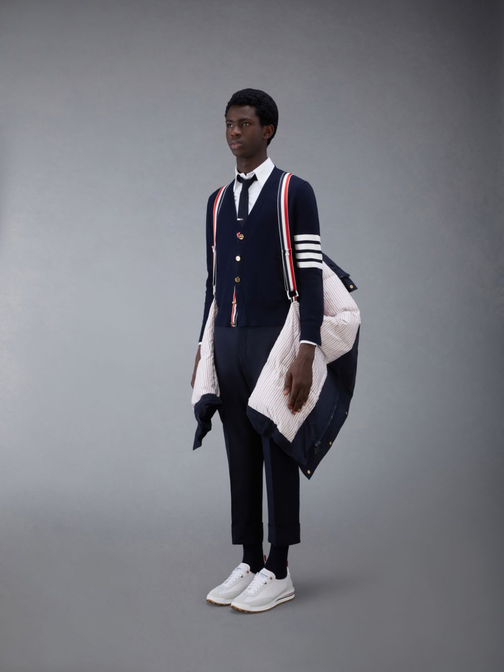 Thom Browne Twill 4-Bar Football Sideline Uomo Parka Blu | CPY93V57614