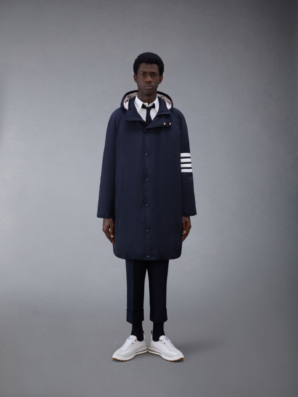 Thom Browne Twill 4-Bar Football Sideline Uomo Parka Blu | CPY93V57614