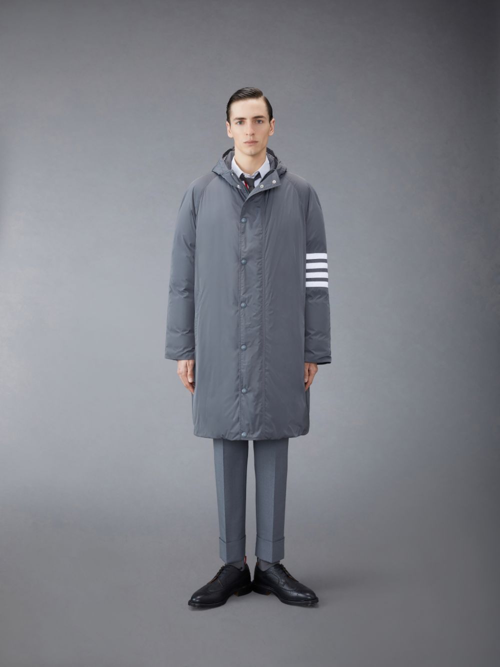 Thom Browne Twill 4-Bar Football Sideline Uomo Parka Grigie | JZN53X20858