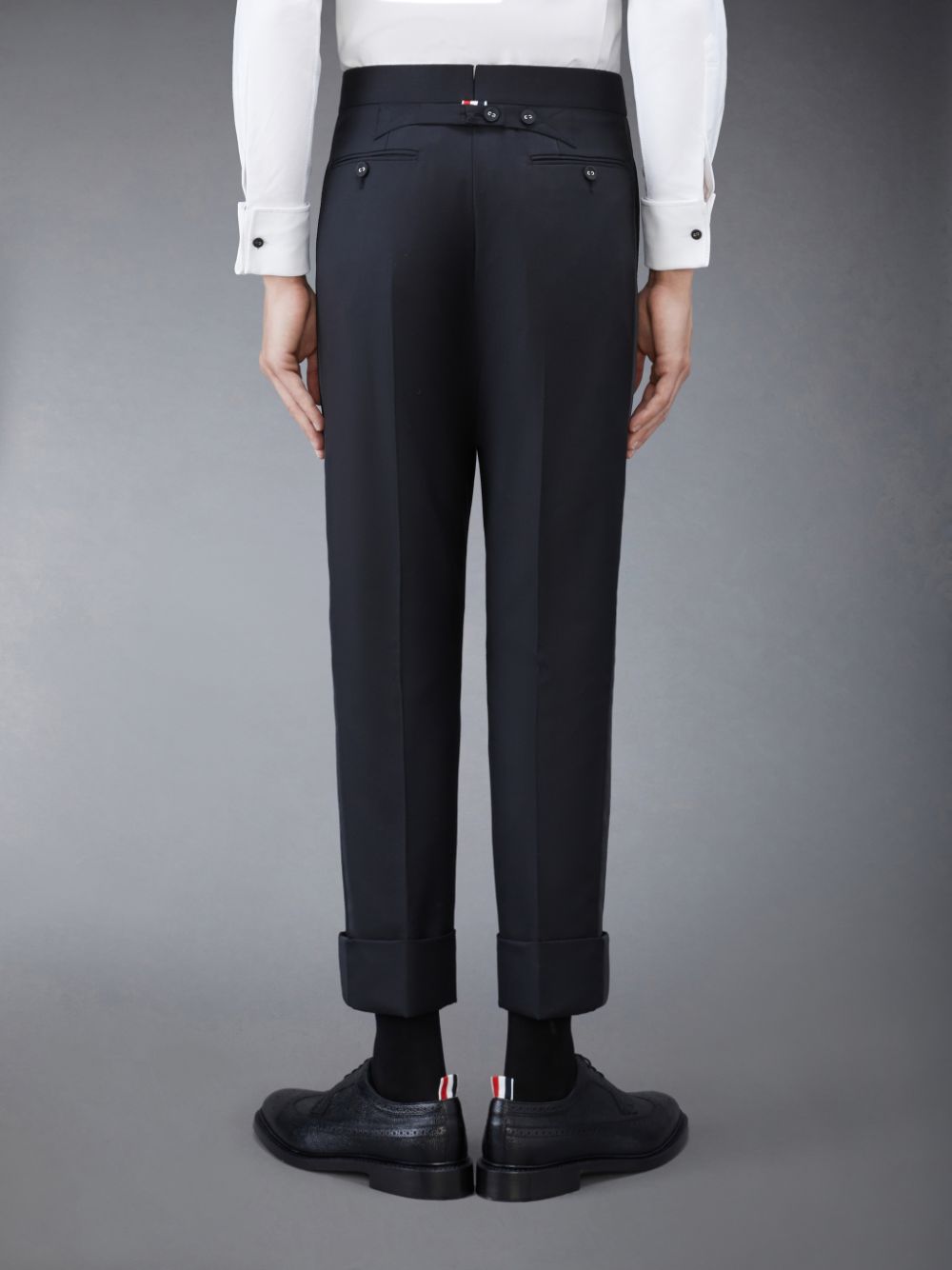 Thom Browne Twill Classic Backstrap Uomo Pantaloni Nere | ZJG15E65200