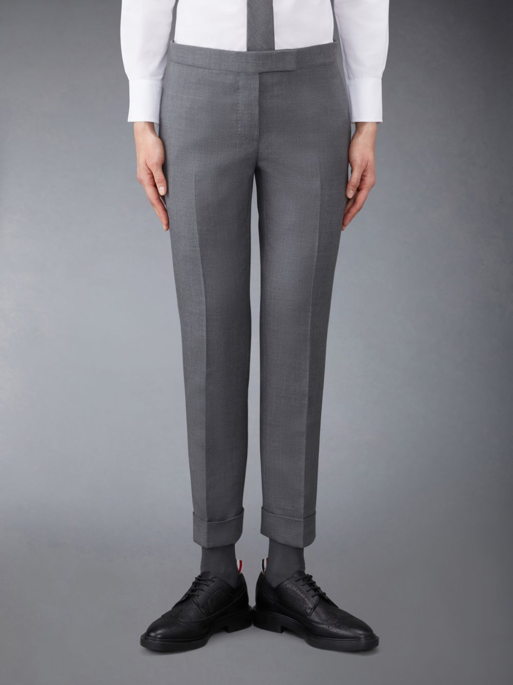 Thom Browne Twill Low Rise Skinny Donna Pantaloni Grigie | BYQ98M21981