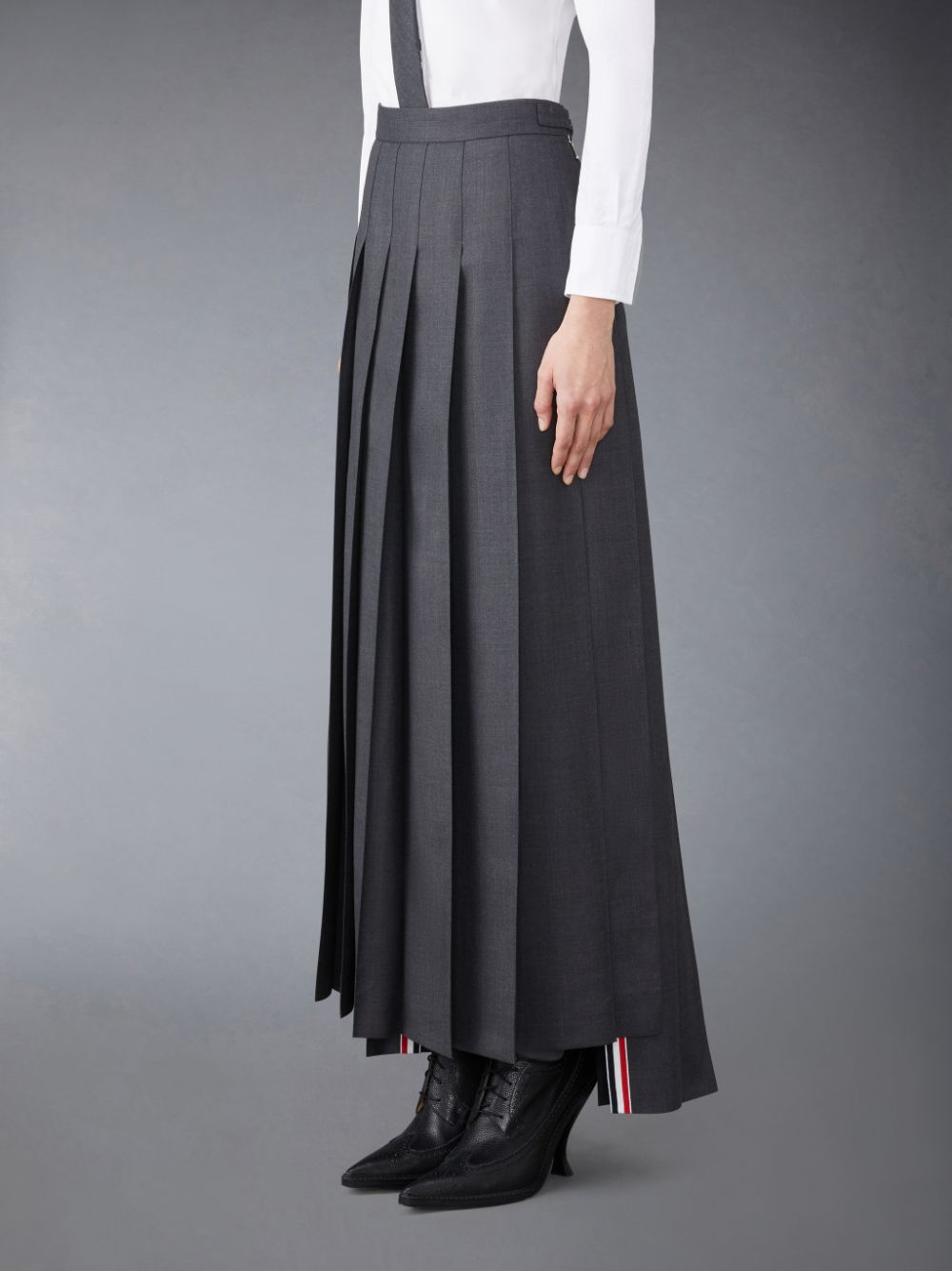 Thom Browne Twill Pleated Long Donna Gonne Grigie | GKT85F32001