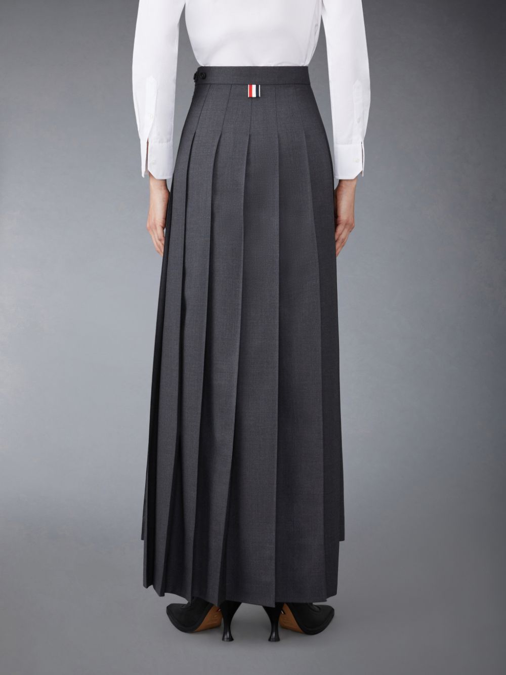 Thom Browne Twill Pleated Long Donna Gonne Grigie | GKT85F32001