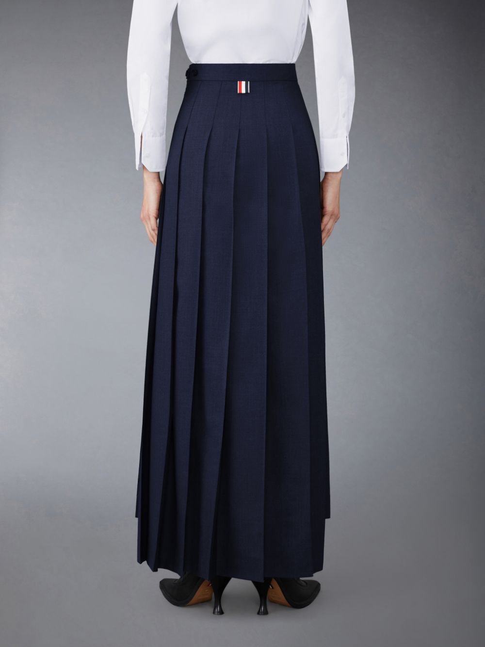 Thom Browne Twill Pleated Long Donna Gonne Blu | RVL69N42166