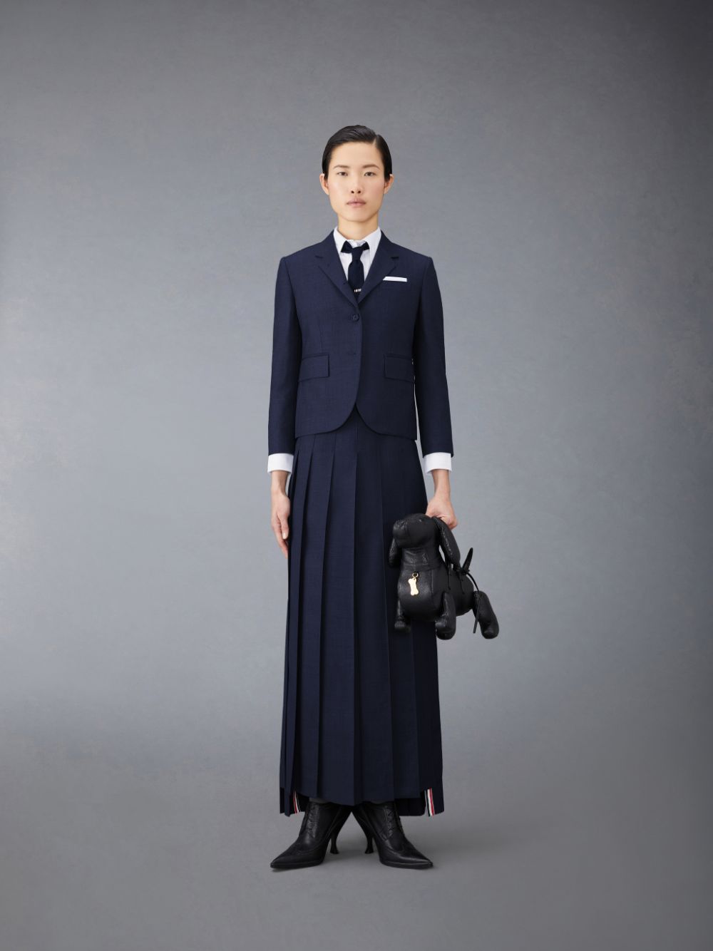 Thom Browne Twill Pleated Long Donna Gonne Blu | RVL69N42166