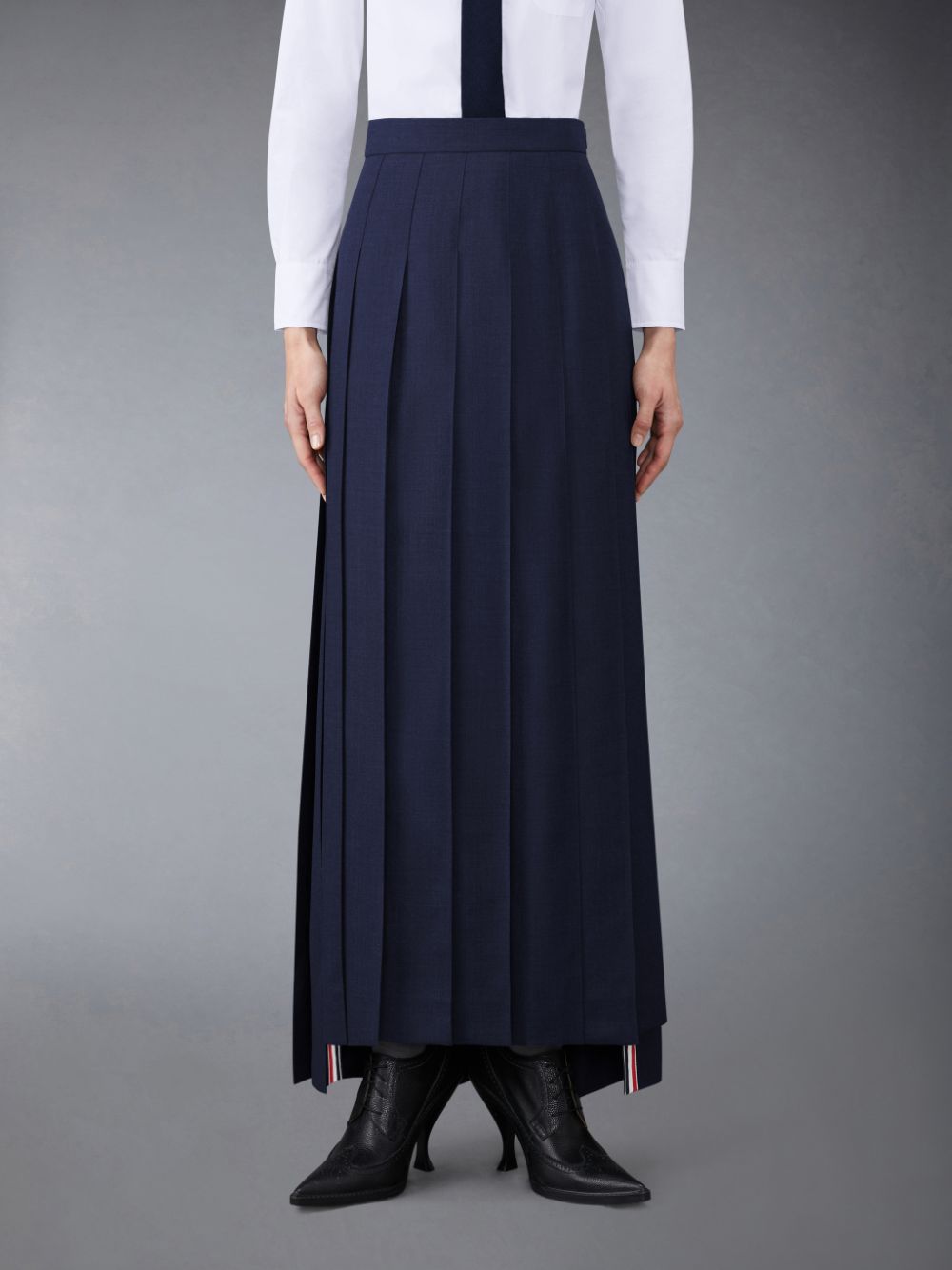 Thom Browne Twill Pleated Long Donna Gonne Blu | RVL69N42166