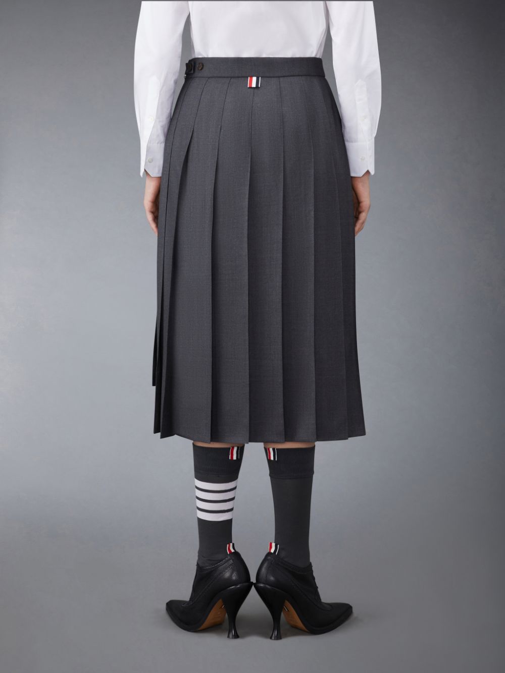 Thom Browne Twill Pleated Midi Donna Gonne Grigie | EDF44I20042