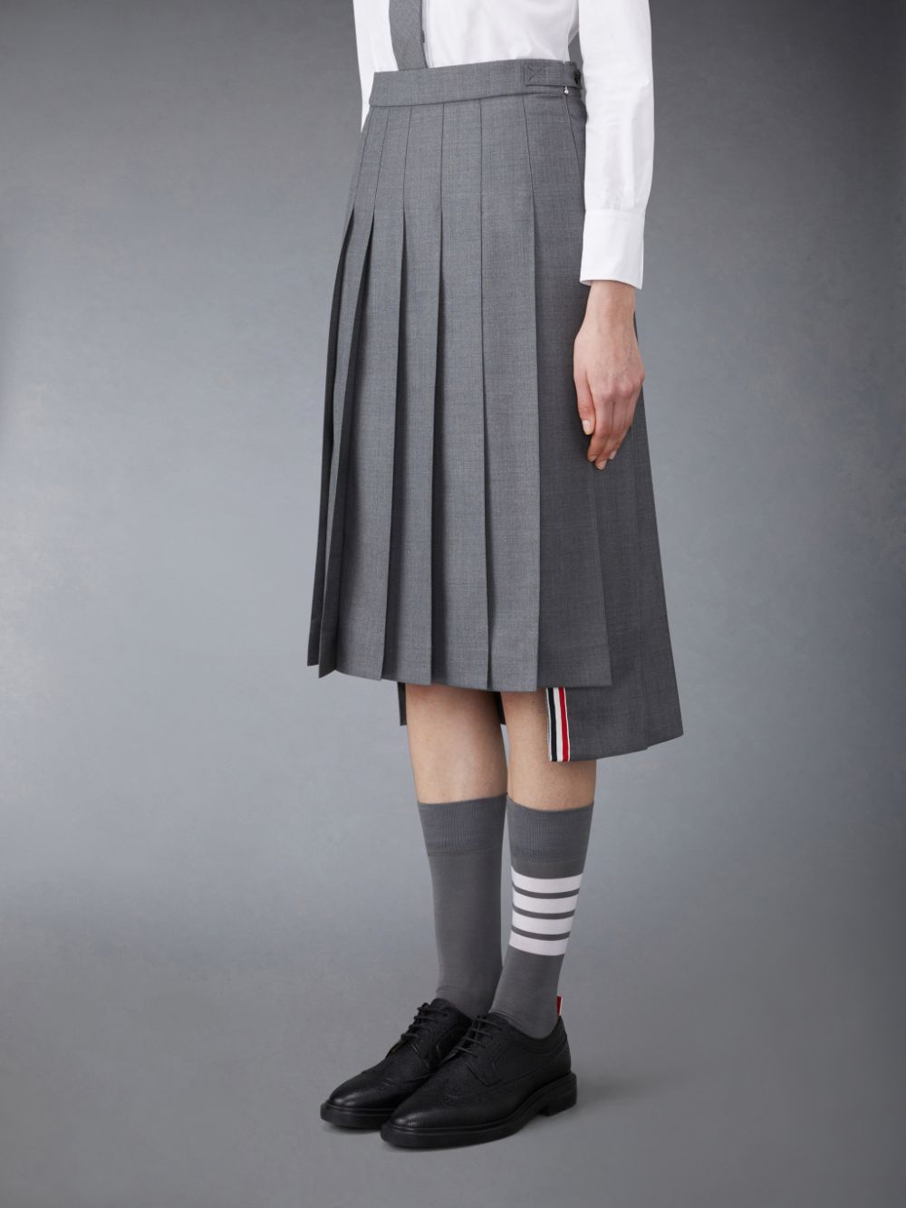 Thom Browne Twill Pleated Midi Donna Gonne Grigie | NJT06O31332