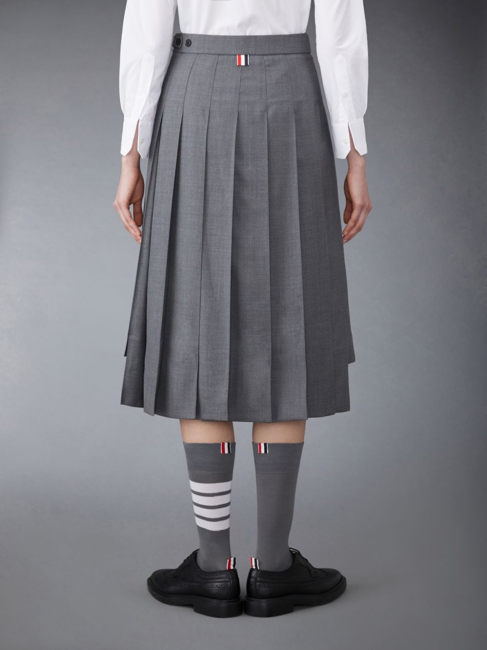 Thom Browne Twill Pleated Midi Donna Gonne Grigie | NJT06O31332