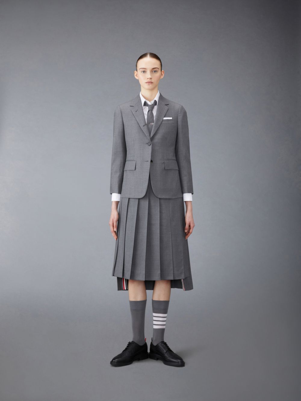 Thom Browne Twill Pleated Midi Donna Gonne Grigie | NJT06O31332