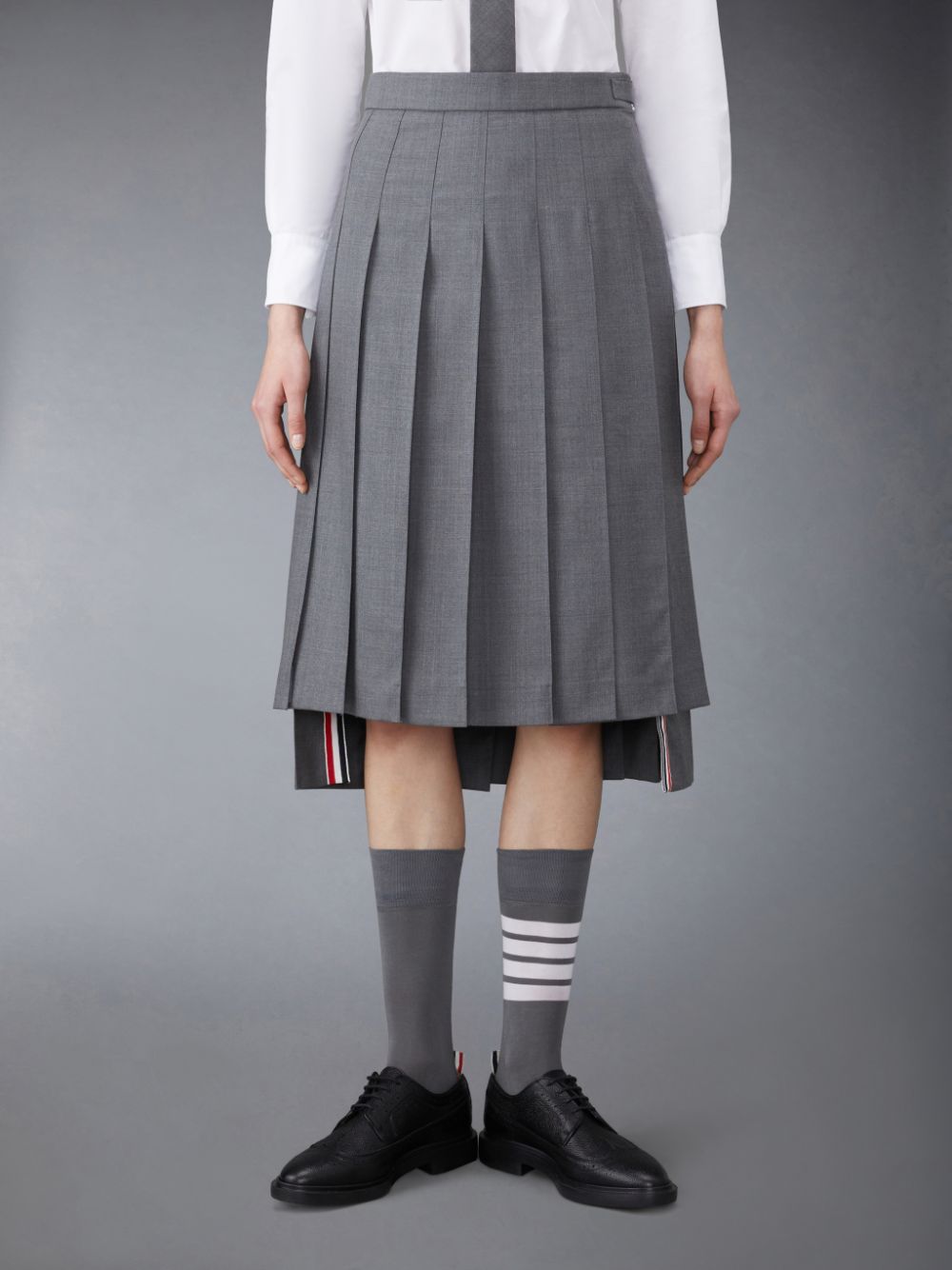 Thom Browne Twill Pleated Midi Donna Gonne Grigie | NJT06O31332