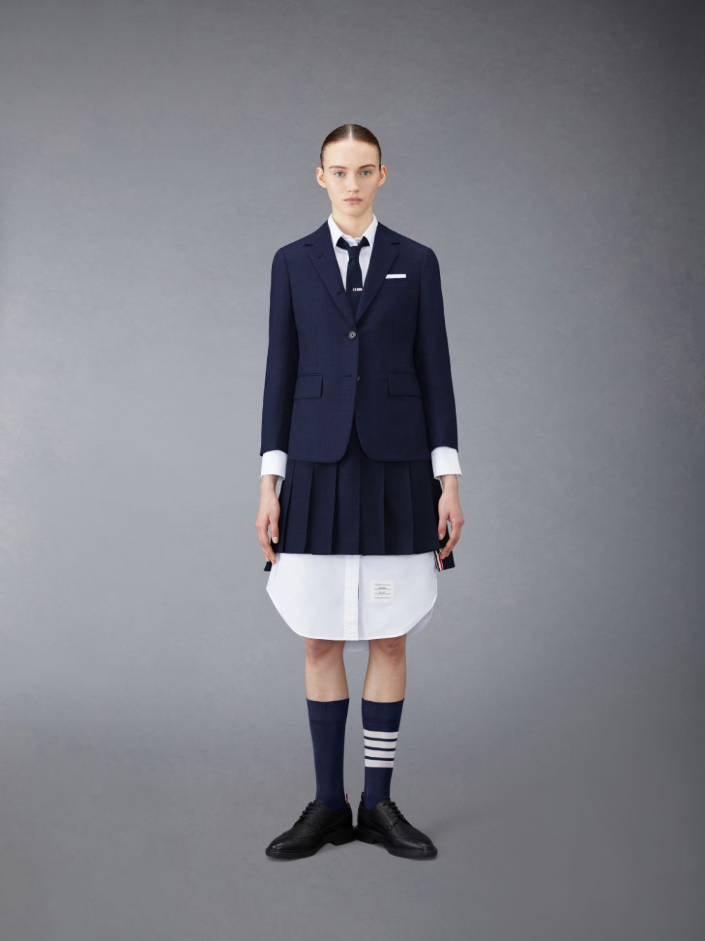 Thom Browne Twill Pleated Mini Donna Gonne Blu | JGV81Z64862