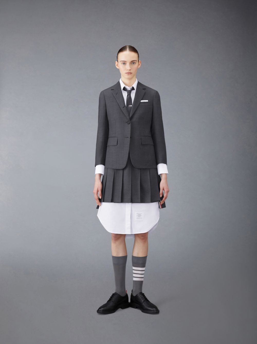 Thom Browne Twill Pleated Mini Donna Gonne Grigie | GJZ47X36912