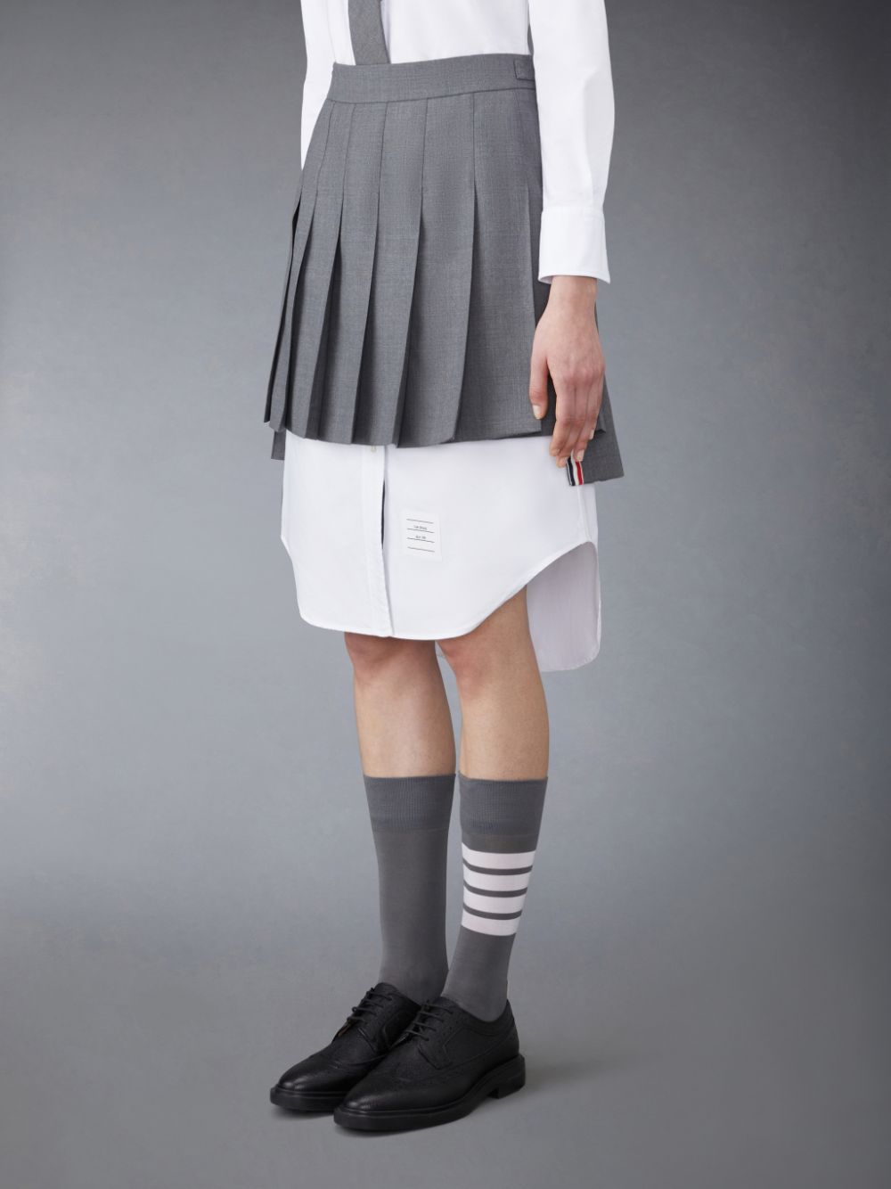 Thom Browne Twill Pleated Mini Donna Gonne Grigie | DVC36Y49118