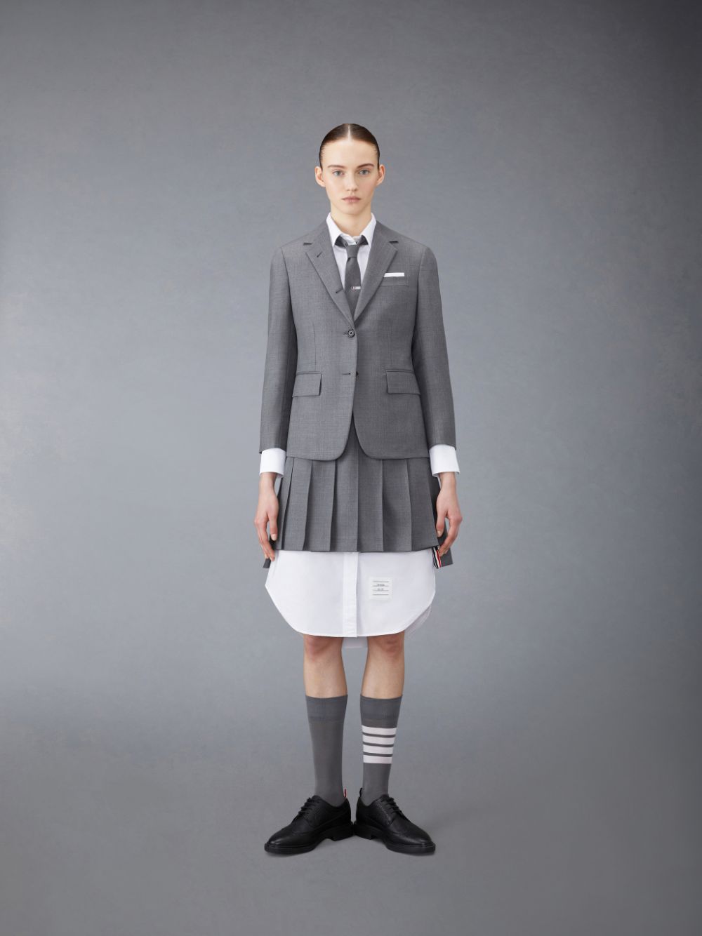 Thom Browne Twill Pleated Mini Donna Gonne Grigie | DVC36Y49118