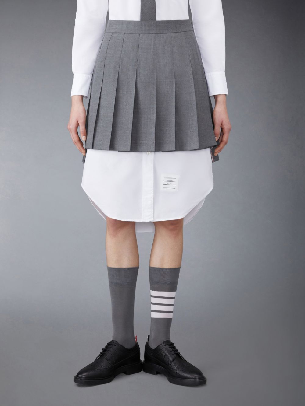 Thom Browne Twill Pleated Mini Donna Gonne Grigie | DVC36Y49118