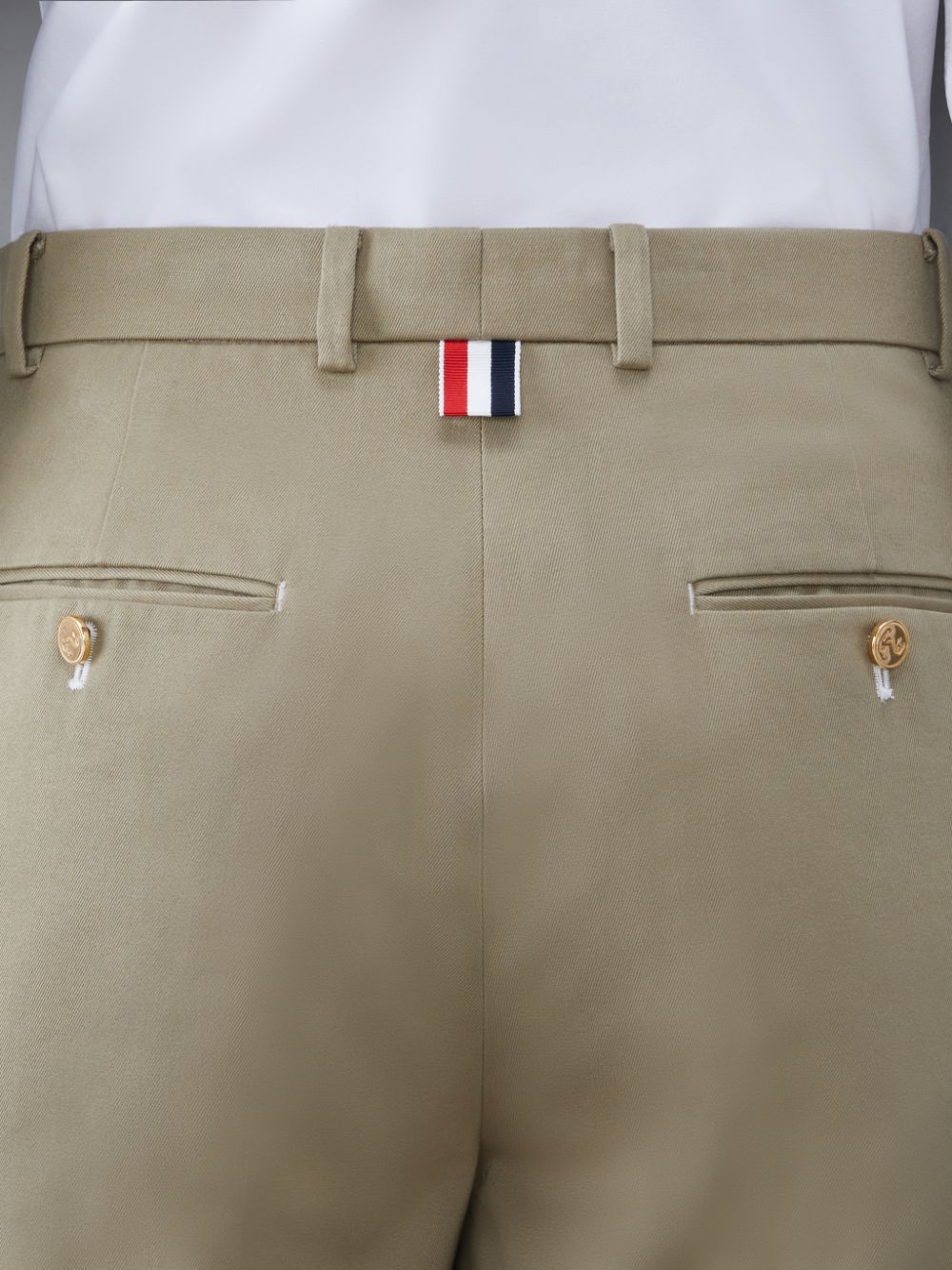 Thom Browne Twill Relaxed Pleated Donna Pantaloni Beige | NAT46B83196