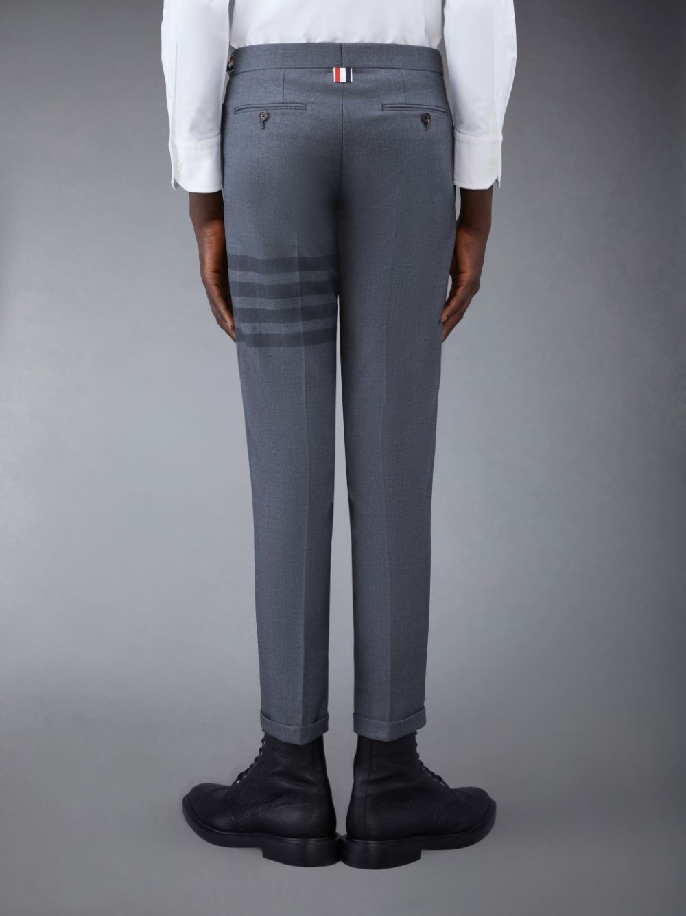 Thom Browne Twill School Uniform 4-Bar Low Rise Skinny Uomo Pantaloni Grigie | MUW04H62938