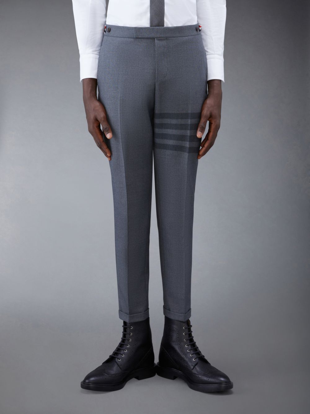 Thom Browne Twill School Uniform 4-Bar Low Rise Skinny Uomo Pantaloni Grigie | MUW04H62938