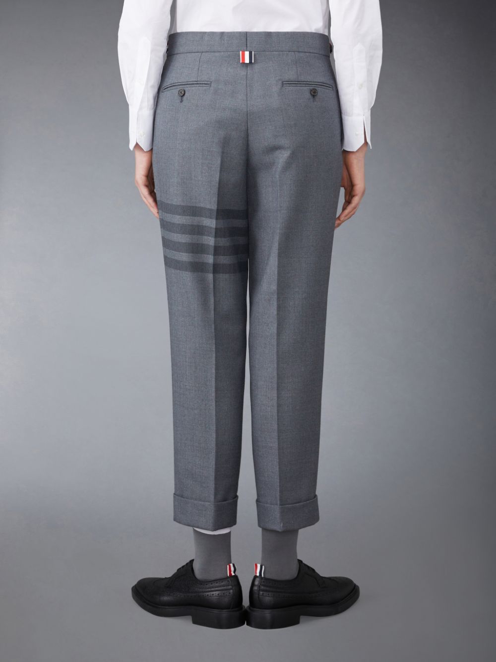 Thom Browne Twill School Uniform 4-Bar Low Rise Skinny Donna Pantaloni Grigie | SMI99P81406