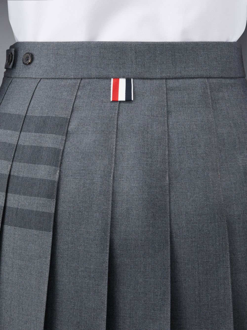 Thom Browne Twill School Uniform 4-Bar Pleated Mini Donna Gonne Grigie | CGA42P56828