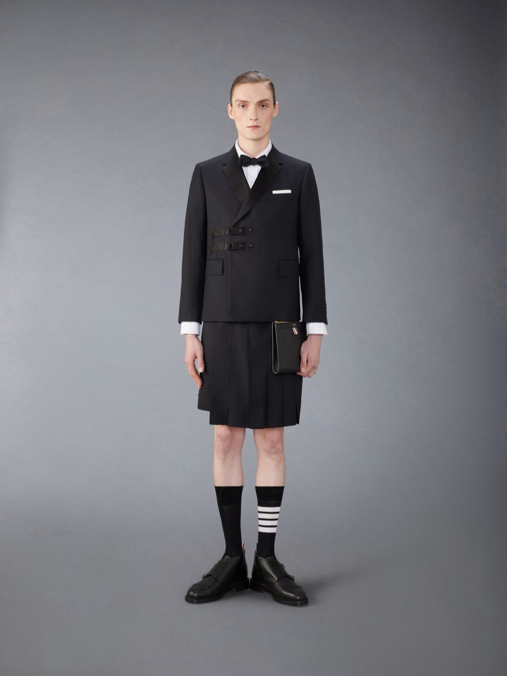 Thom Browne Twill Wool Backstrap Skort Uomo Gonne Nere | UFN39P19148