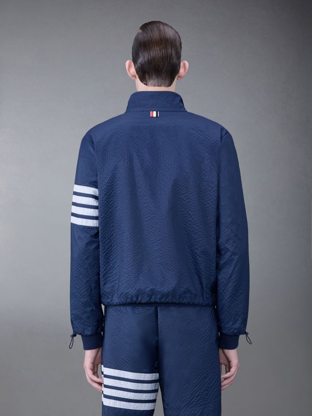 Thom Browne Ultralight Ripstop 4-Bar Funnel Neck Uomo Giacche Blu | TMR33Y04999