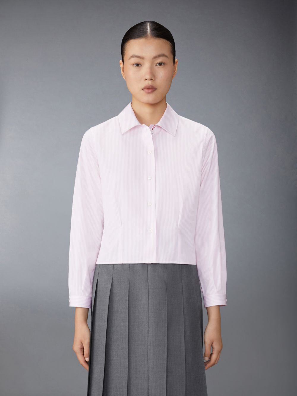 Thom Browne University Stripe Poplin Tucked Donna Camicie Rosa | YDD29Y84132