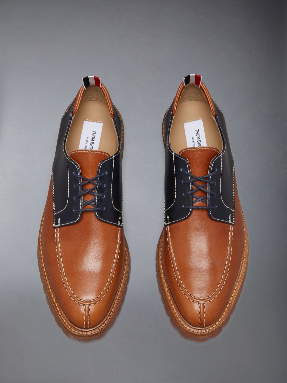 Thom Browne Vacchetta Goodyear Commando Sole Apron Stitch Derby Uomo Scarpe Oxford Marroni | FMI50E25239