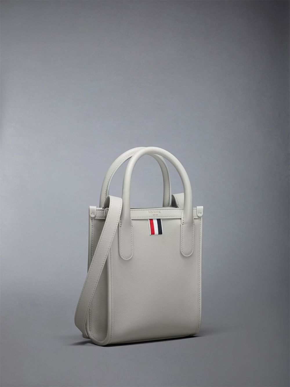 Thom Browne Vertical Mini in Smooth Calf Uomo Borse Tote Beige | QWK76H22340