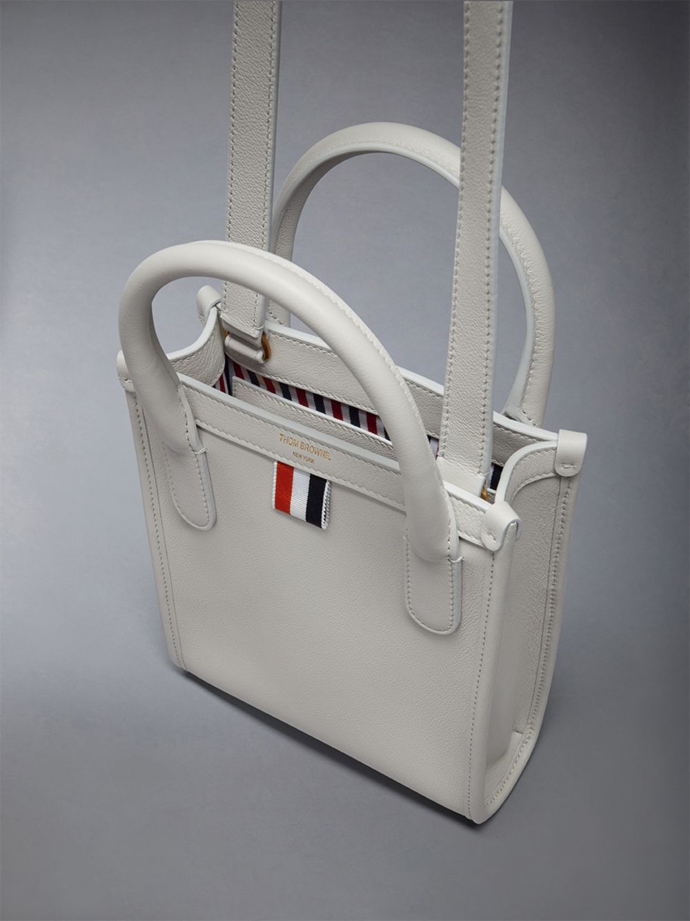 Thom Browne Vertical Mini in Smooth Calf Uomo Borse Tote Beige | QWK76H22340