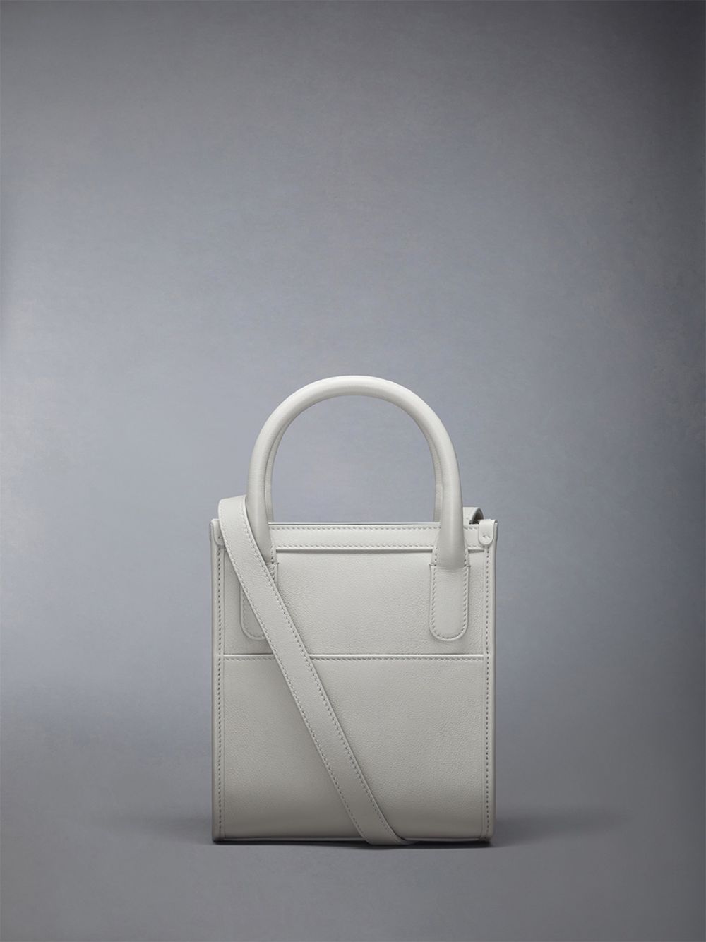 Thom Browne Vertical Mini in Smooth Calf Donna Borse Tote Beige | UEQ70Y13171