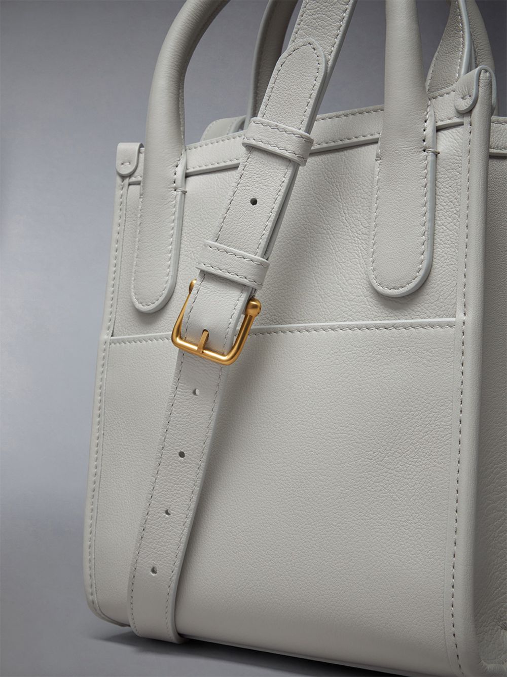 Thom Browne Vertical Mini in Smooth Calf Donna Borse Tote Beige | UEQ70Y13171