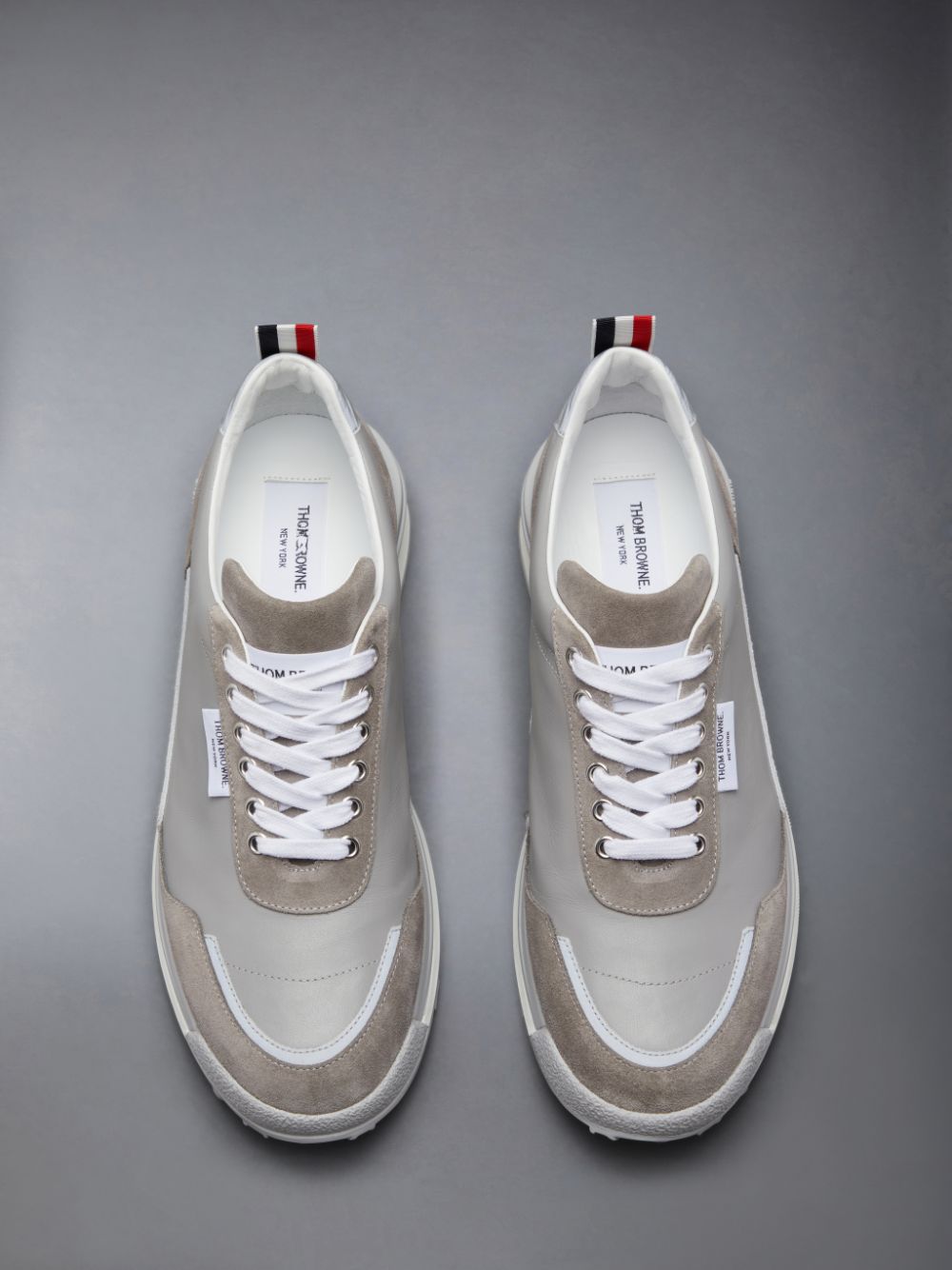 Thom Browne Vitello Calf Alumni Uomo Sneakers Grigie | WQP66K12014