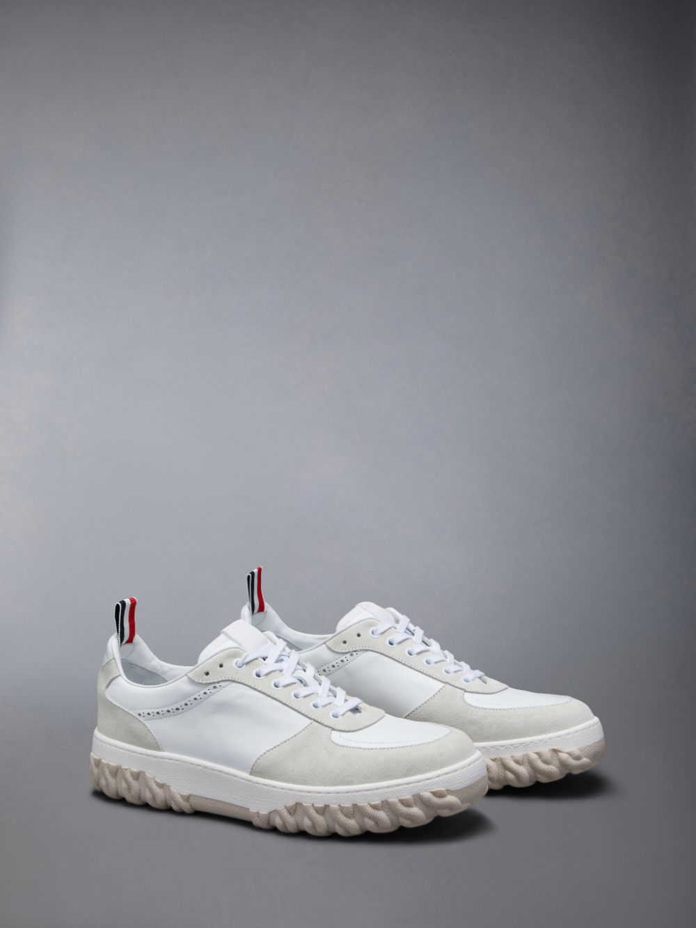 Thom Browne Vitello Calf Letterman Uomo Sneakers Bianche | KIP51Q15585