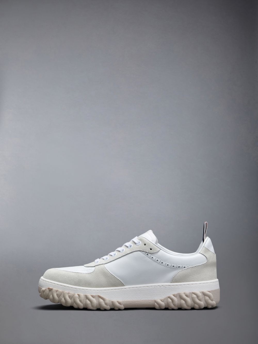 Thom Browne Vitello Calf Letterman Uomo Sneakers Bianche | KIP51Q15585