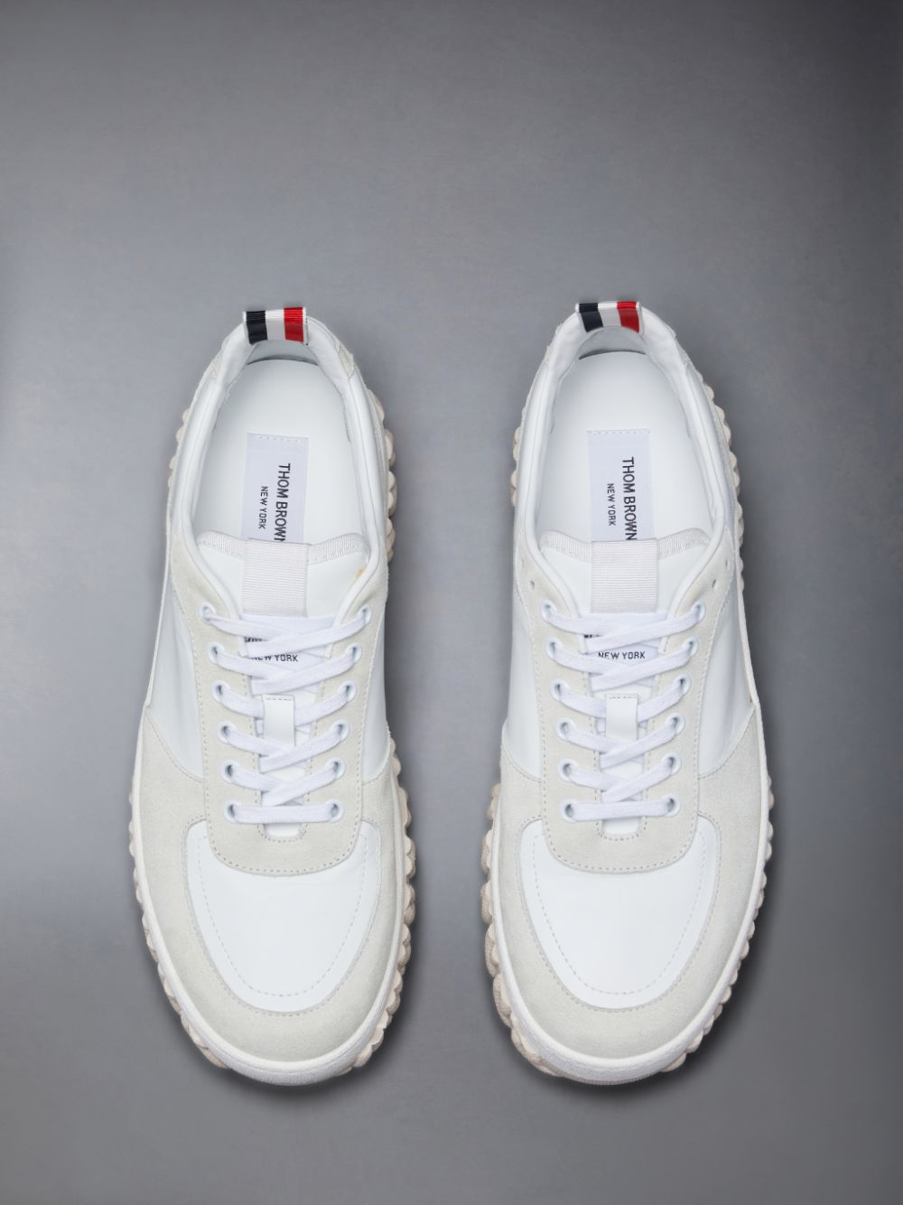 Thom Browne Vitello Calf Letterman Uomo Sneakers Bianche | KIP51Q15585