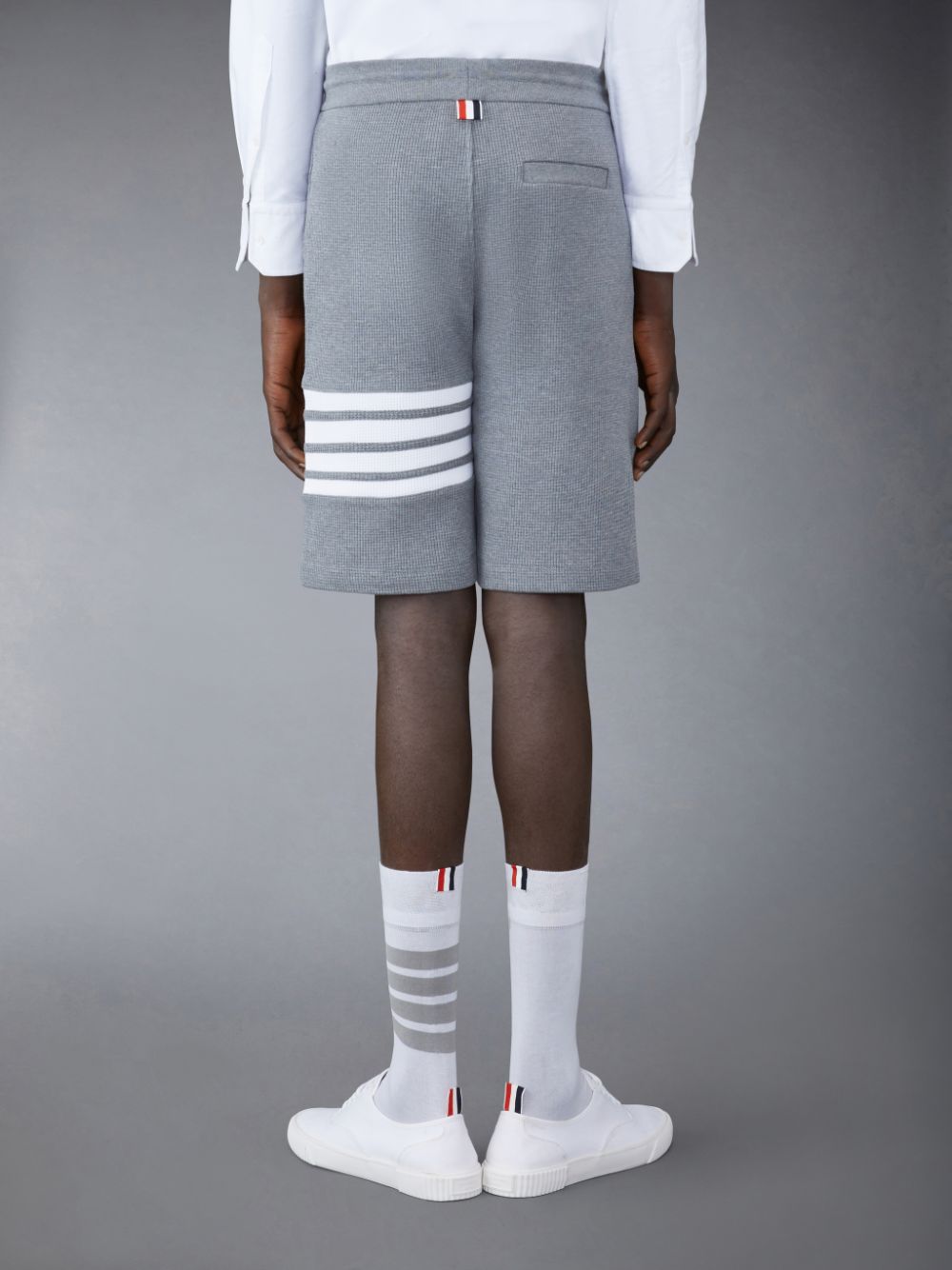 Thom Browne Waffle 4-Bar Uomo Pantaloncini Di Felpa Grigie | MRX07C33843