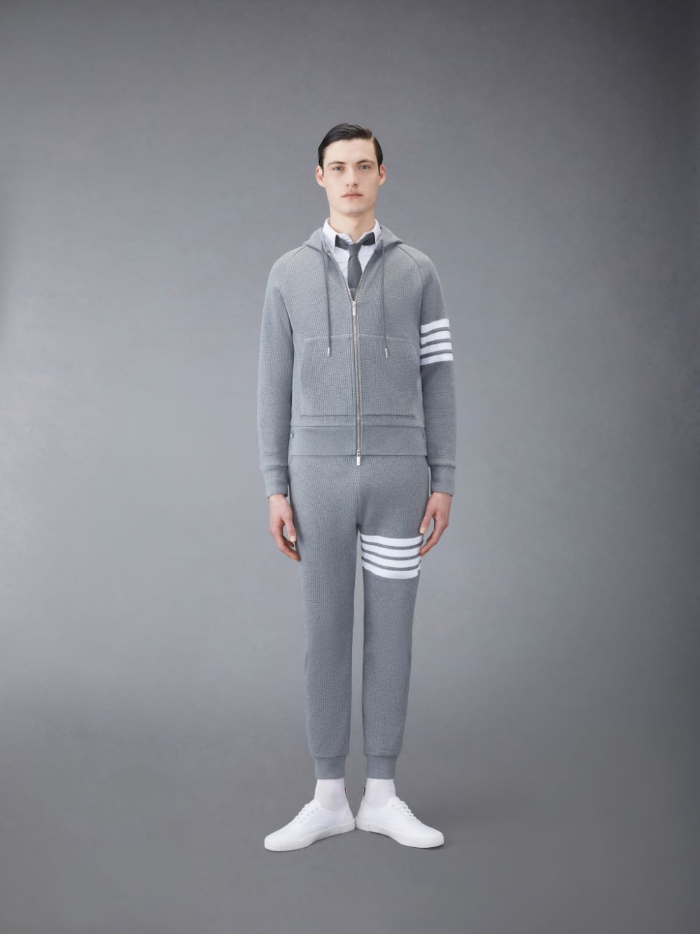 Thom Browne Waffle 4-Bar Uomo Pantaloni Tuta Grigie | BWW04G39591