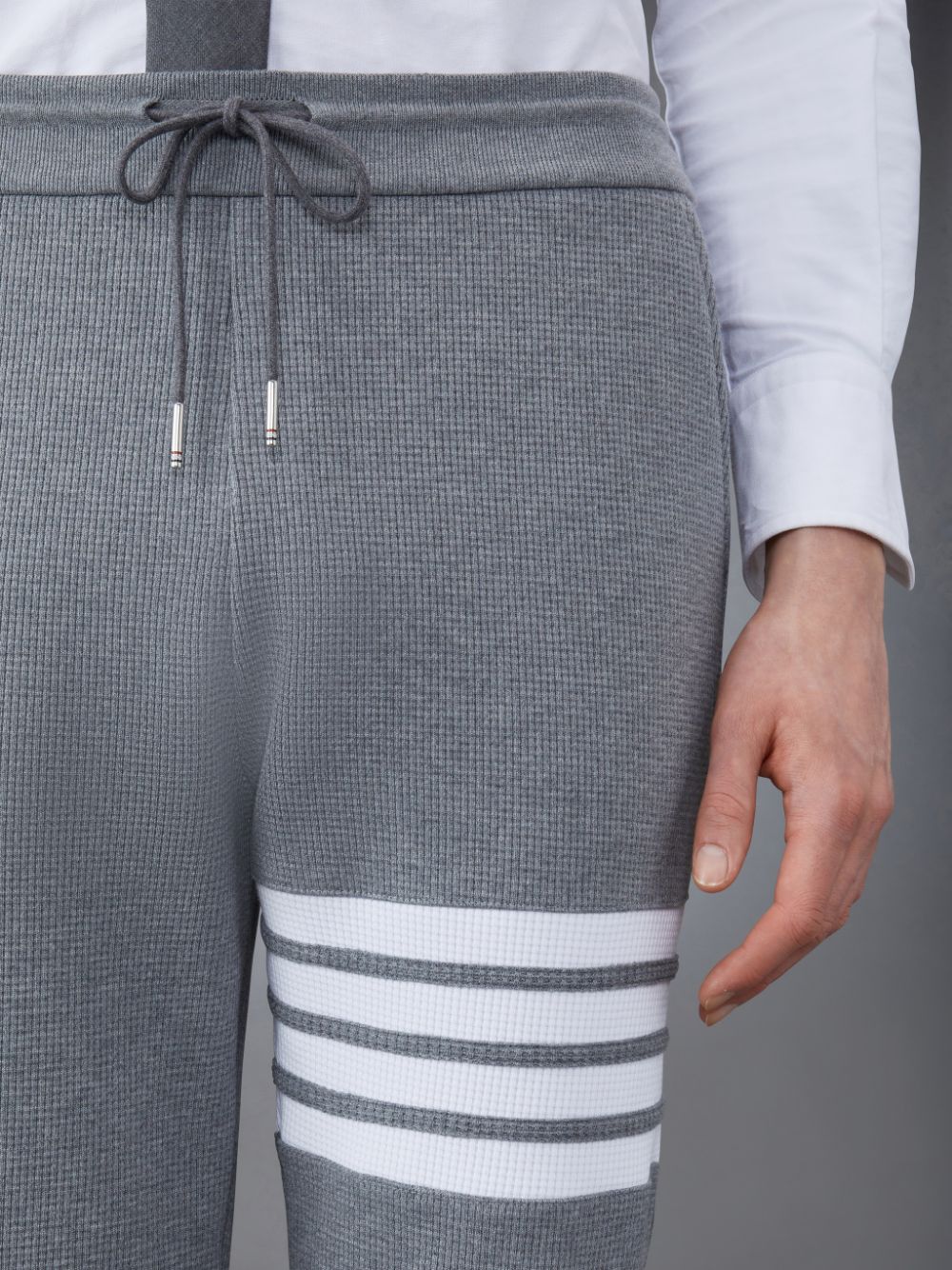 Thom Browne Waffle 4-Bar Uomo Pantaloni Tuta Grigie | BWW04G39591