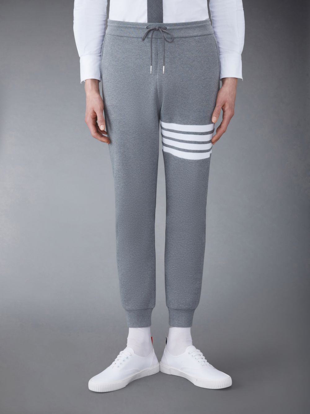 Thom Browne Waffle 4-Bar Uomo Pantaloni Tuta Grigie | BWW04G39591