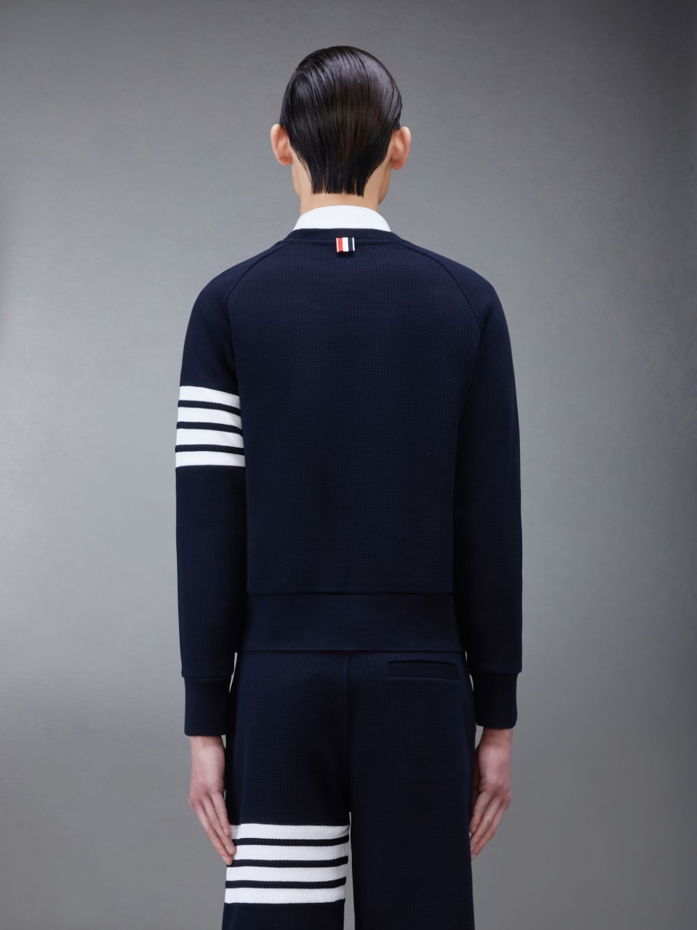 Thom Browne Waffle Raglan Uomo Felpe Blu | EPD88S86007