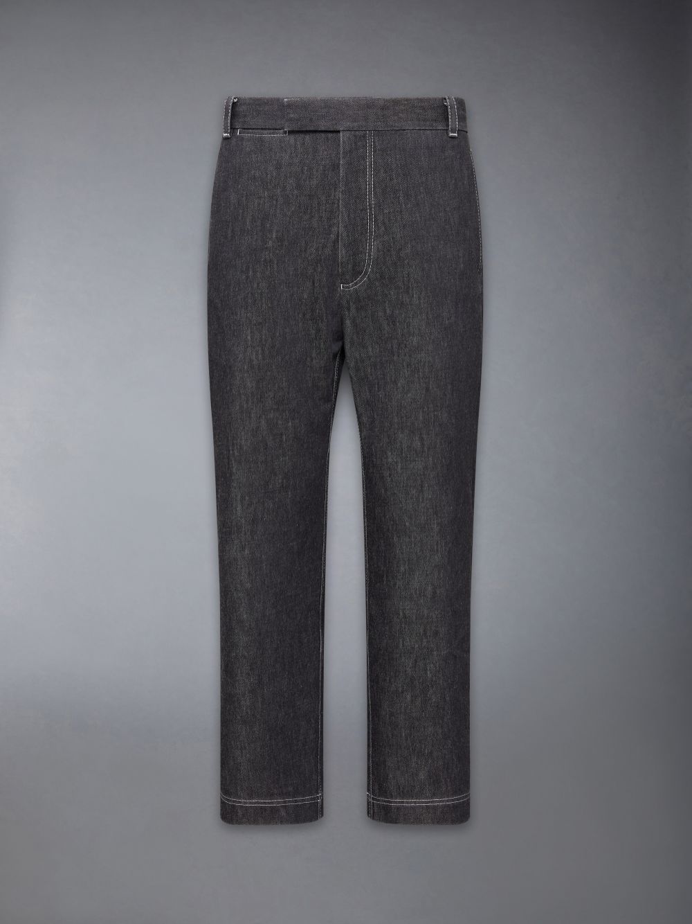 Thom Browne Washed Denim Contrast Topstitching Unconstructed Single Welt Pocket Uomo Pantaloni Nere | UAB33B78689