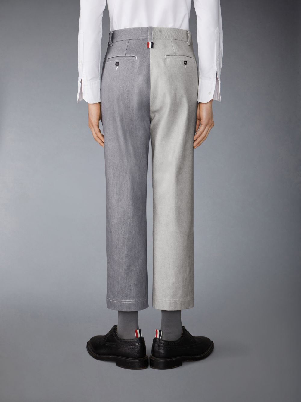 Thom Browne Washed Denim Contrast Topstitching Unconstructed Straight Leg Uomo Pantaloni Grigie | BYI62S07729